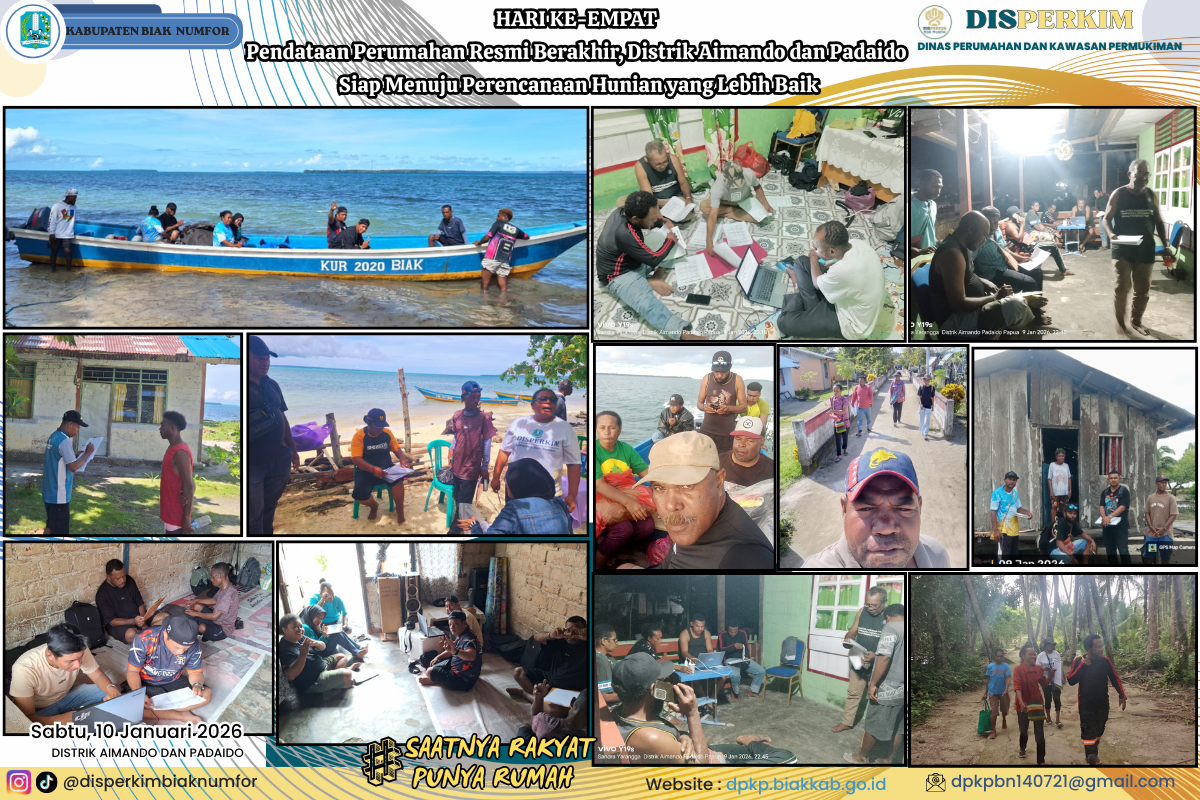 Pendataan Backlog Perumahan di Aimando dan Padaido Berakhir Siapkan Perencanaan Hunian Lebih Baik